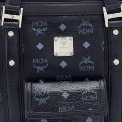 MCM Black Visetos Coated Canvas and Leather Tote