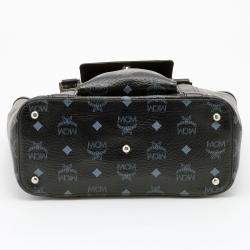MCM Black Visetos Coated Canvas and Leather Tote