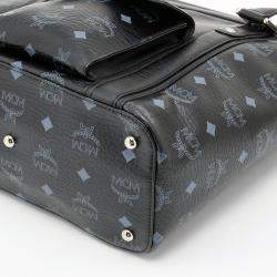 MCM Black Visetos Coated Canvas and Leather Tote