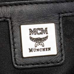 MCM Black Visetos Coated Canvas and Leather Tote