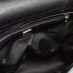 MCM Black Visetos Coated Canvas and Leather Tote