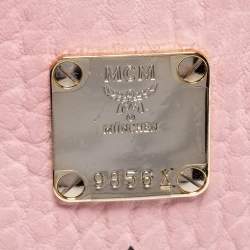 Pre Owned MCM Pink Visetos Coated Canvas and Leather Mini Anya Zip Tote