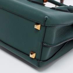 Pre Owned MCM Green Leather Mini Milla Park Avenue Tote