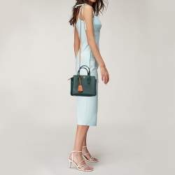 Pre Owned MCM Green Leather Mini Milla Park Avenue Tote