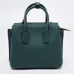 Pre Owned MCM Green Leather Mini Milla Park Avenue Tote