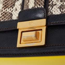 Pre Owned MCM Multicolor Snakeskin And Leather Little Veronica Top Handle Bag