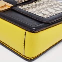 Pre Owned MCM Multicolor Snakeskin And Leather Little Veronica Top Handle Bag