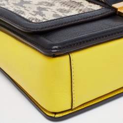 Pre Owned MCM Multicolor Snakeskin And Leather Little Veronica Top Handle Bag