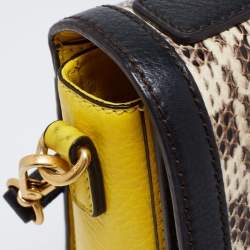 Pre Owned MCM Multicolor Snakeskin And Leather Little Veronica Top Handle Bag