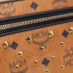 Pre Owned MCM Brown/Black Coated Canvas and Leather Vanity Bag