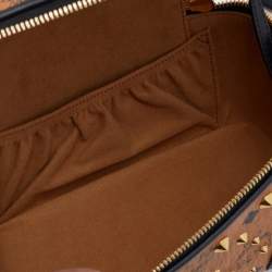 Pre Owned MCM Brown/Black Coated Canvas and Leather Vanity Bag