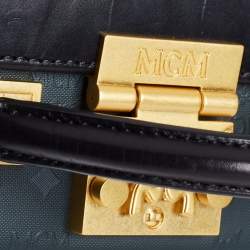 MCM Black Visetos Coated Canvas and Leather Berlin Box Bag