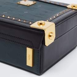 MCM Black Visetos Coated Canvas and Leather Berlin Box Bag