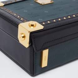 MCM Black Visetos Coated Canvas and Leather Berlin Box Bag
