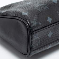 MCM Black Visetos Coated Canvas And Leather Chain Pochette