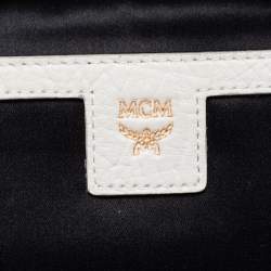 MCM White Swarovski Crystal Embellished Leather Small Stark Backpack