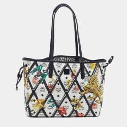  MCM Multicolored Coated Canvas and Leather Rombi Motif Reversible Tote
