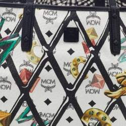  MCM Multicolored Coated Canvas and Leather Rombi Motif Reversible Tote