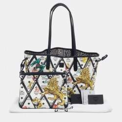  MCM Multicolored Coated Canvas and Leather Rombi Motif Reversible Tote