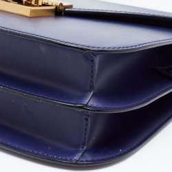 MCM Navy Blue Leather Small Patricia Crossbody Bag