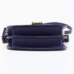 MCM Navy Blue Leather Small Patricia Crossbody Bag