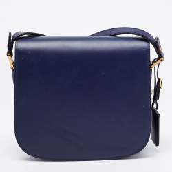 MCM Navy Blue Leather Small Patricia Crossbody Bag
