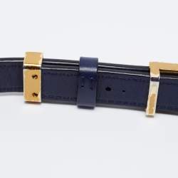 MCM Navy Blue Leather Small Patricia Crossbody Bag