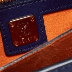 MCM Navy Blue Leather Small Patricia Crossbody Bag