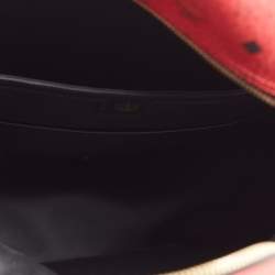 MCM Red Visetos Leather Stud Stark Backpack