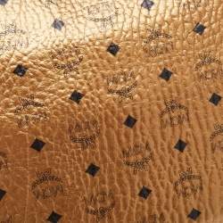 MCM Metallic Gold Visetos Coated Canvas Crossbody Bag