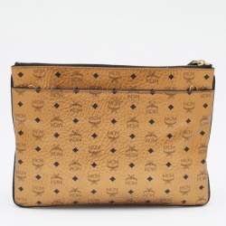 MCM Metallic Gold Visetos Coated Canvas Crossbody Bag