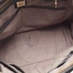 Pre Owned MCM Black Leather Croc Embossed Leather Tote