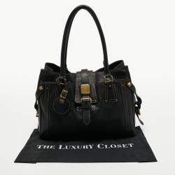 Pre Owned MCM Black Leather Satchel