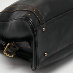 Pre Owned MCM Black Leather Satchel