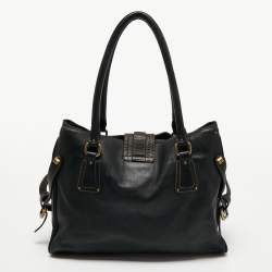 Pre Owned MCM Black Leather Satchel