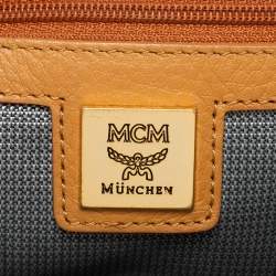 Pre Owned MCM Tan Visetos Coated Canvas And Leather Stark Bebe Boo Backpack