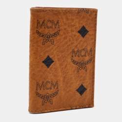 MCM Cognac Visetos Coated Canvas Bifold Card Holder