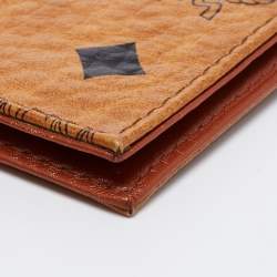 MCM Cognac Visetos Coated Canvas Bifold Card Holder