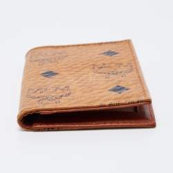 MCM Cognac Visetos Coated Canvas Bifold Card Holder
