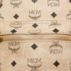 Pre Owned MCM Beige Visetos Coated Canvas and Leather Studded Stark Backpack