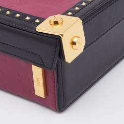 MCM Purple/Black Visetos Coated Canvas and Leather Berlin Box Bag