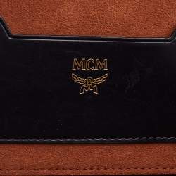 MCM Purple/Black Visetos Coated Canvas and Leather Berlin Box Bag