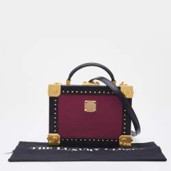 MCM Purple/Black Visetos Coated Canvas and Leather Berlin Box Bag