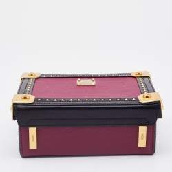 MCM Purple/Black Visetos Coated Canvas and Leather Berlin Box Bag