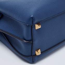 Pre Owned MCM Blue Leather Mini Milla Park Avenue Tote