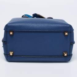 Pre Owned MCM Blue Leather Mini Milla Park Avenue Tote
