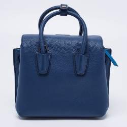 Pre Owned MCM Blue Leather Mini Milla Park Avenue Tote