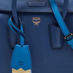 Pre Owned MCM Blue Leather Mini Milla Park Avenue Tote