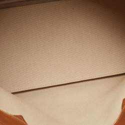 Pre Owned MCM Tan Striped Visetos Coated Canvas and Leather Shopper Tote