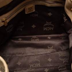 MCM Beige Visetos Coated Canvas and Leather Drawstring Tote